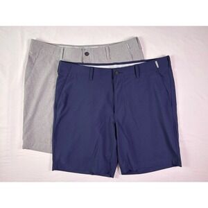 Haggar Performance Golf Shorts Mens 38 Lot of 2 Gray Blue Stretch Active Basic